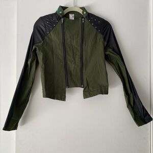 Balera Olive Green Moto Detail Military Jacket Dance Costume Piece
